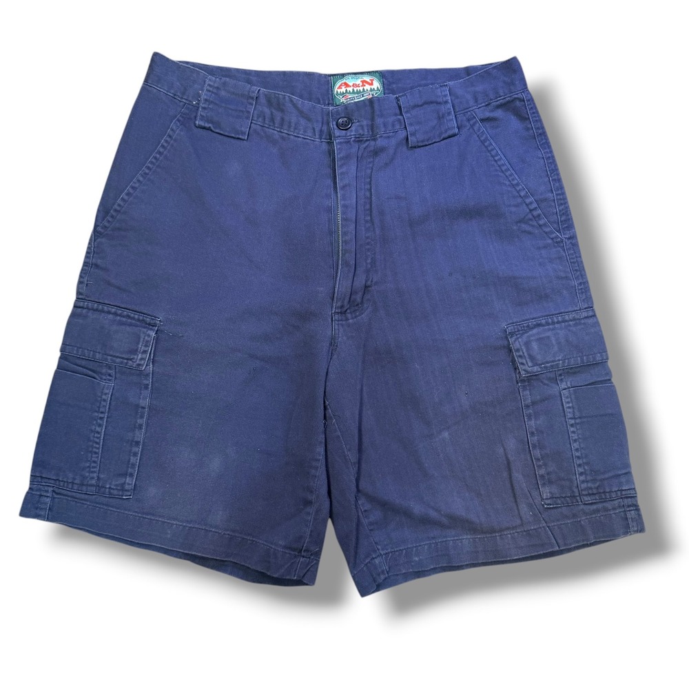 A&N Cargo Shorts Mens 32 Navy Blue Vintage Multi-Pocket Cotton Hike Safari Goro